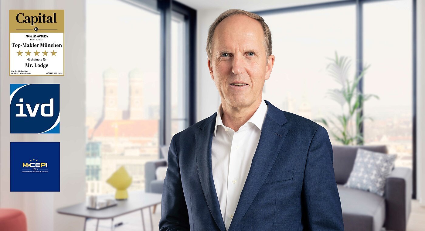 Geschäftsführer Norbert Verbücheln Geschäftsführer Norbert Verbücheln in modernem Münchner Apartment mit Blick auf die Frauenkirche – Mr. Lodge steht für Vertrauen, Expertise und erstklassige Betreuung in der möblierten Immobilienvermittlung.